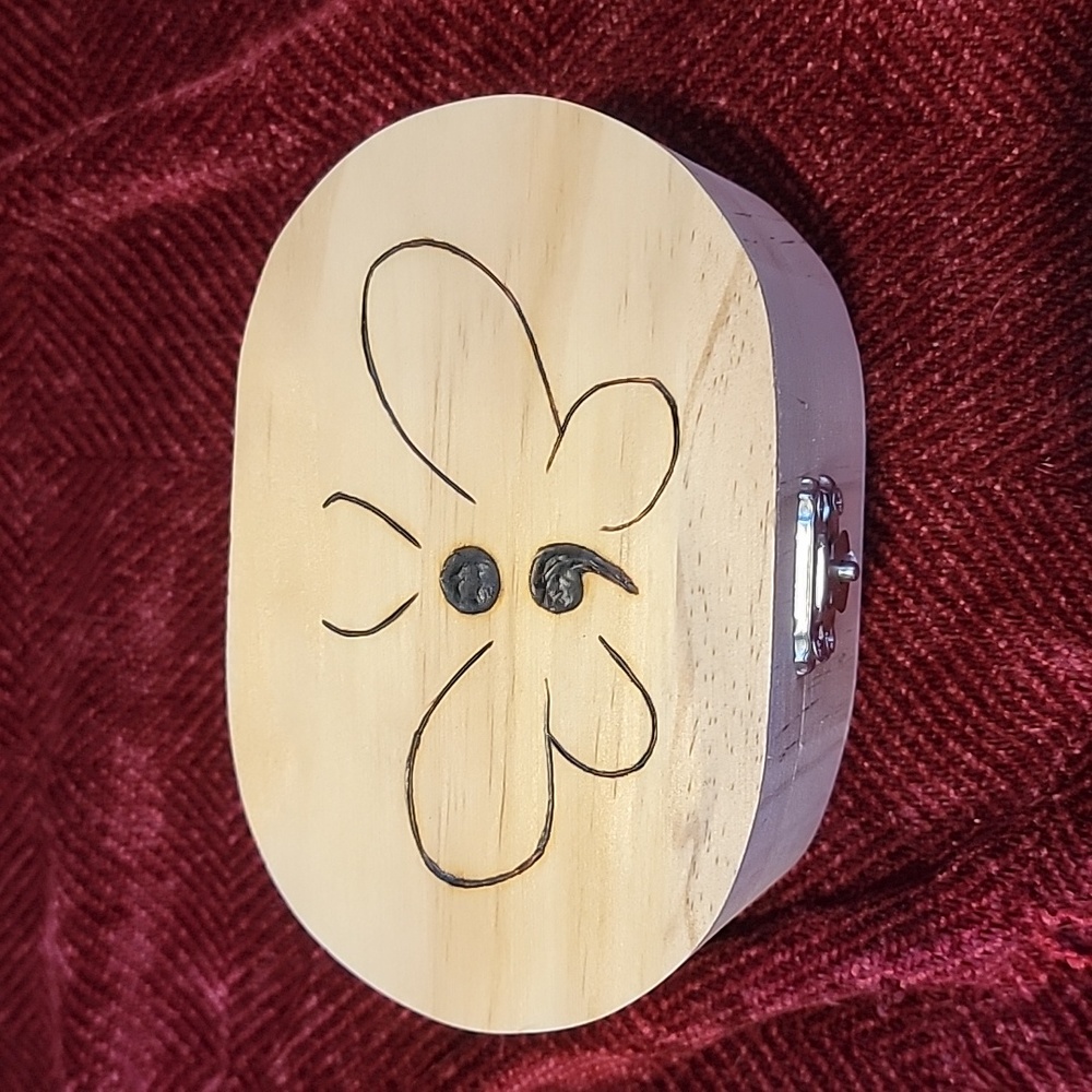 Butterfly semi-colon pyrography box